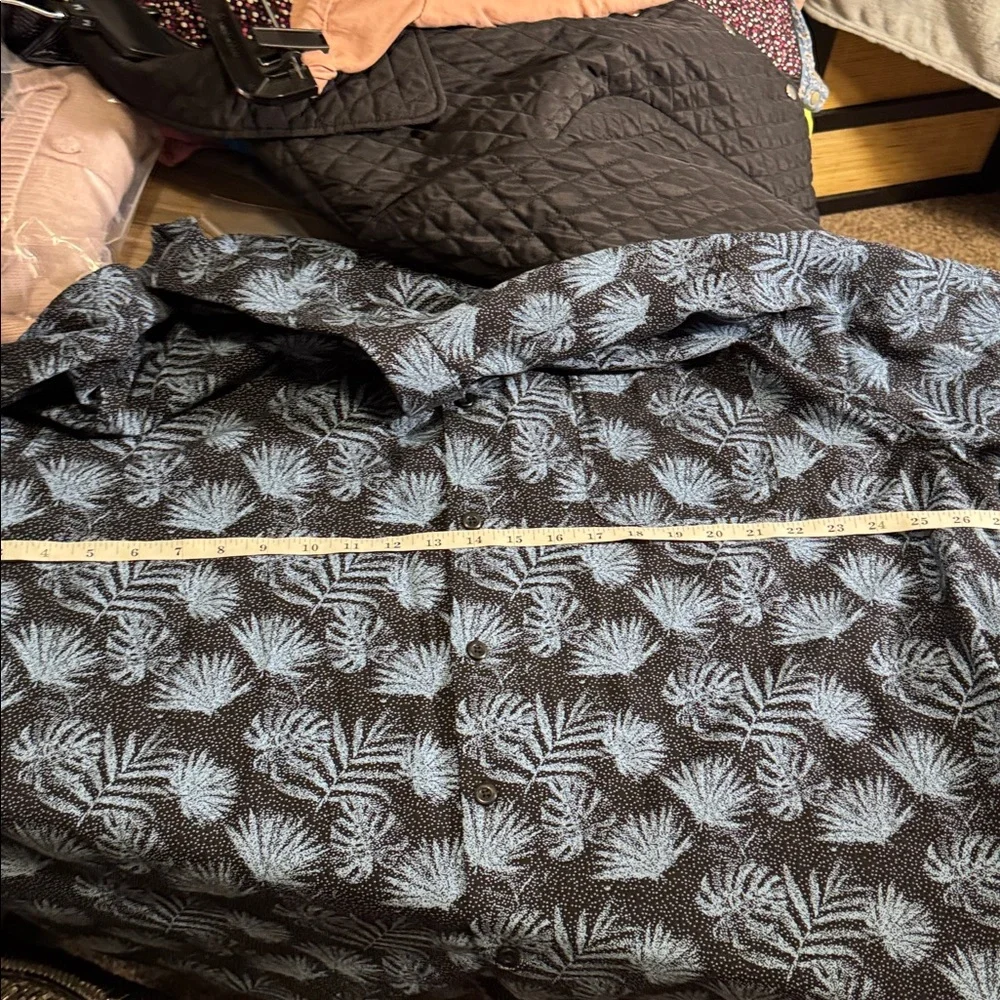 Nat Nast Men's XXL shirt Black Blue Patterned‎ silk cotton blend button